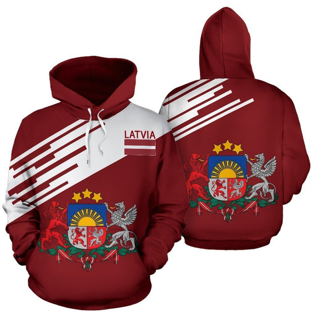 Latvia Hoodie Coat Of Arms-Apparel-Phaethon-Hoodie-S-Vibe Cosy™