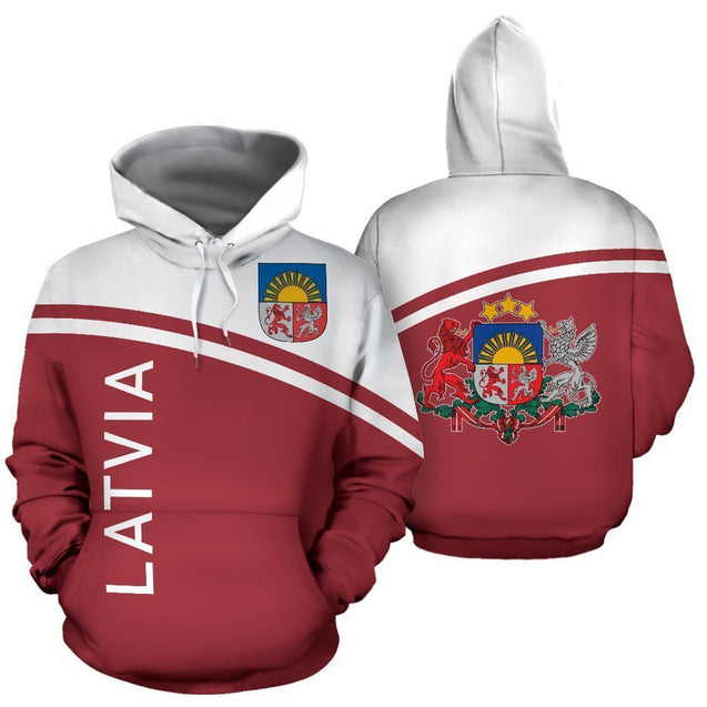 Latvia All Over Hoodie - Curve Version-Apparel-Phaethon-Hoodie-S-Vibe Cosy™