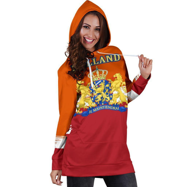 Netherlands Lion Special Hoodie Dress-Apparel-Phaethon-Hoodie Dress-S-Vibe Cosy™