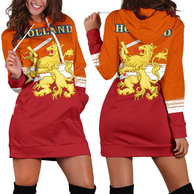 Netherlands Lion Special Hoodie Dress-Apparel-Phaethon-Hoodie Dress-S-Vibe Cosy™