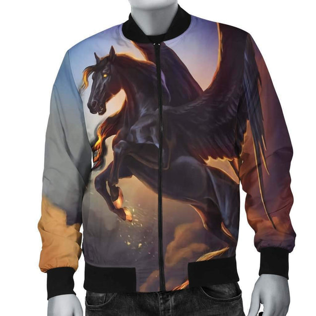 Dark Pegasus Horse for Men and Women HAC32-Apparel-NNK-Bomber Jacket-S-Vibe Cosy™