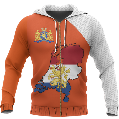 The Netherlands Map Special Hoodie-Apparel-Phaethon-Zip- Up Hoodie-S-Vibe Cosy™