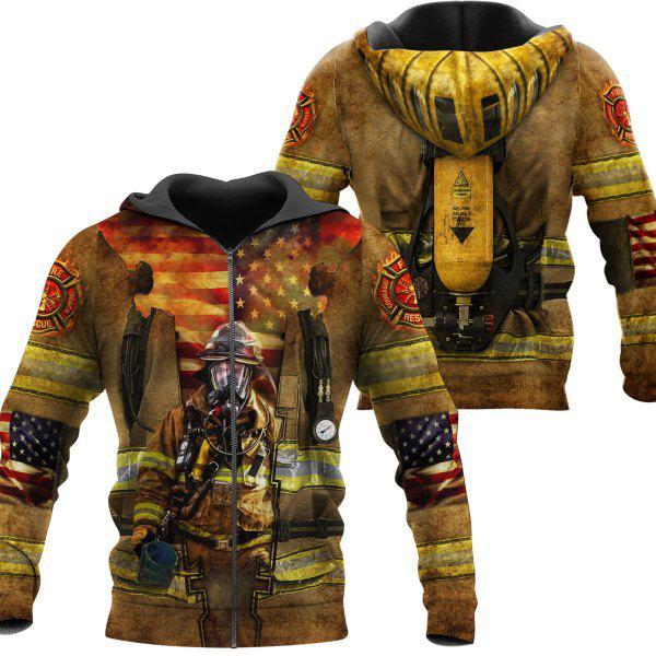 FIREFIGHTER 3D ALL OVER PRINTED HOODIE MP845-Apparel-MP-zip-up hoodie-S-Vibe Cosy™