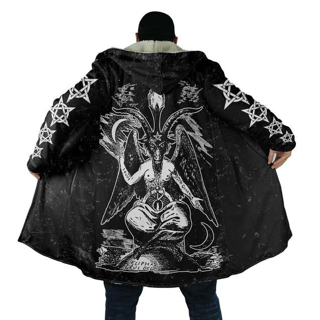 The Baphomet Hooded Coat MP853-Apparel-MP-Coat-S-Vibe Cosy™