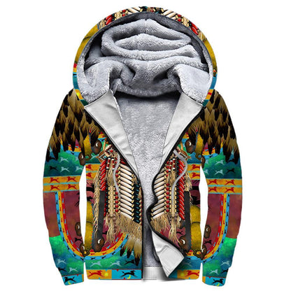 NATIVE FEATHER COLOR COAT MP688-Apparel-MP-Fleece Zip-up Hoodie-S-Vibe Cosy™