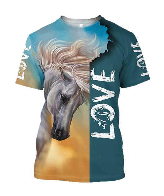 3D Arabian White Horse Shirt - Winter Set for Men and Women JJ16112-Apparel-NNK-T-Shirt-S-Vibe Cosy™