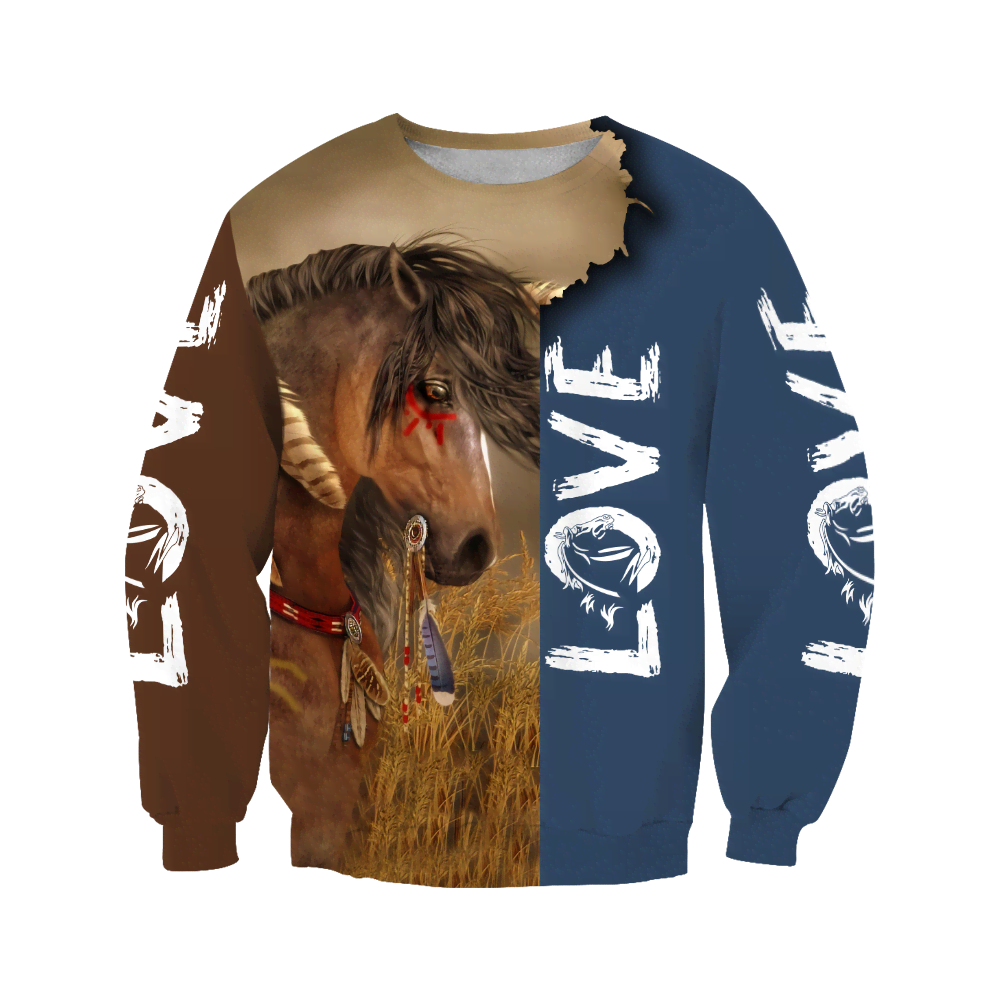 3D Akhal Teke Horse Shirt - Winter Set for Men and Women JJ1613-Apparel-NNK-Sweat Shirt-S-Vibe Cosy™