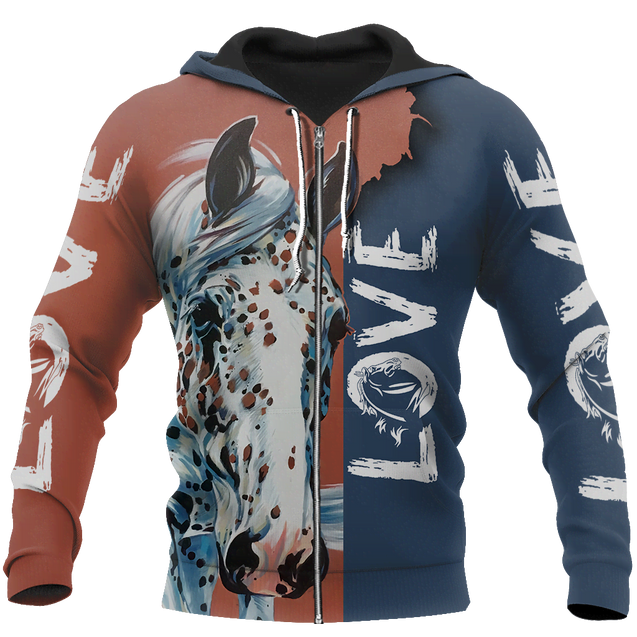 3D Appaloosa Horse Shirt - Winter Set for Men and Women JJ1614-Apparel-NNK-Zipped Hoodie-S-Vibe Cosy™