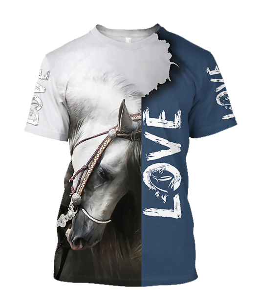 3D Beautiful White Horse Shirt - Winter Set for Men and Women JJ16115-Apparel-NNK-T-Shirt-S-Vibe Cosy™