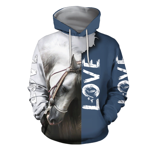 3D Beautiful White Horse Shirt - Winter Set for Men and Women JJ16115-Apparel-NNK-Hoodie-S-Vibe Cosy™