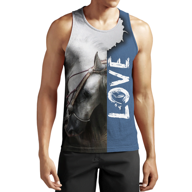 3D Beautiful White Horse Shirt - Winter Set for Men and Women JJ16115-Apparel-NNK-Tank Top-S-Vibe Cosy™