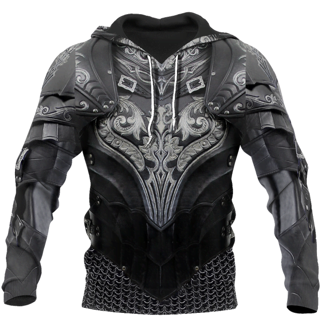 3D Printed Hoodie Chainmail Knight Armor Clothes MP799-Apparel-MP-Hoodie-S-Vibe Cosy™