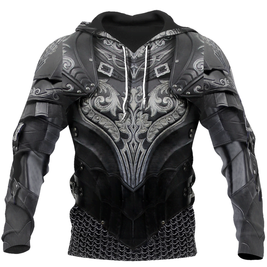 3D Printed Hoodie Chainmail Knight Armor Clothes MP799-Apparel-MP-Hoodie-S-Vibe Cosy™