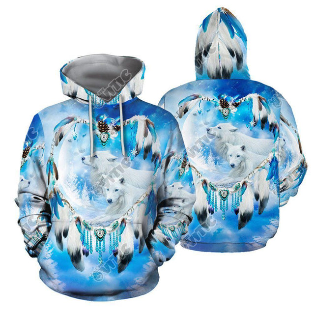 Native White Wolf 3D Hoodie MP890-Apparel-MP-Hoodie-S-Vibe Cosy™