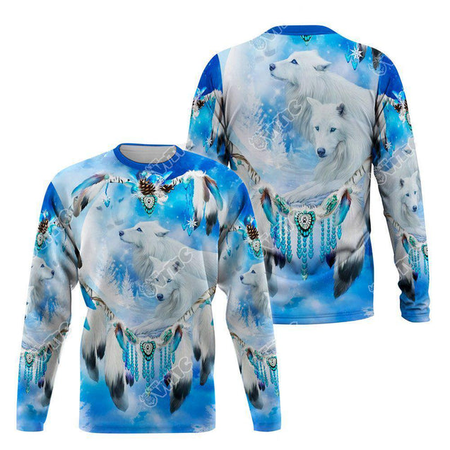 Native White Wolf 3D Hoodie MP890-Apparel-MP-Sweatshirt-S-Vibe Cosy™