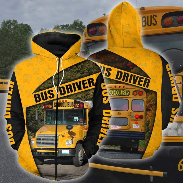 School Bus Driver Hoodie 3D MP892-Apparel-MP-Zip Hoodie-S-Vibe Cosy™