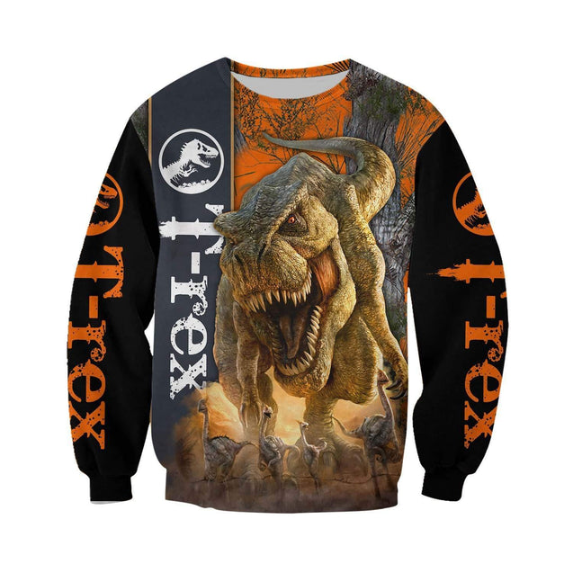 DINOSAUR T-REX 3D ALL OVER PRINTED SHIRTS MP898-Apparel-MP-sweatshirt-S-Vibe Cosy™