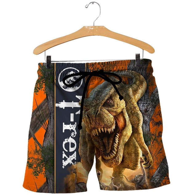 DINOSAUR T-REX 3D ALL OVER PRINTED SHIRTS MP898-Apparel-MP-Shorts-S-Vibe Cosy™