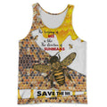 Save The Bee 3D All Over Printed Shirts For Men And Women MP940-Apparel-MP-Tank Top-S-Vibe Cosy™