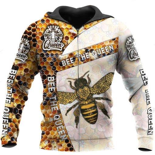 Bee The Queen 3D All Over Printed Shirts For Men And Women MP941-Apparel-MP-Zipped Hoodie-S-Vibe Cosy™