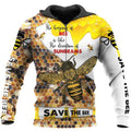 Save The Bee 3D All Over Printed Shirts For Men And Women MP940-Apparel-MP-Zipped Hoodie-S-Vibe Cosy™