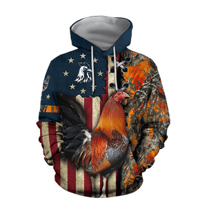 Rooster 3D All Over Printed Shirts for Men and Women AM261202-Apparel-TT-Hoodie-S-Vibe Cosy™