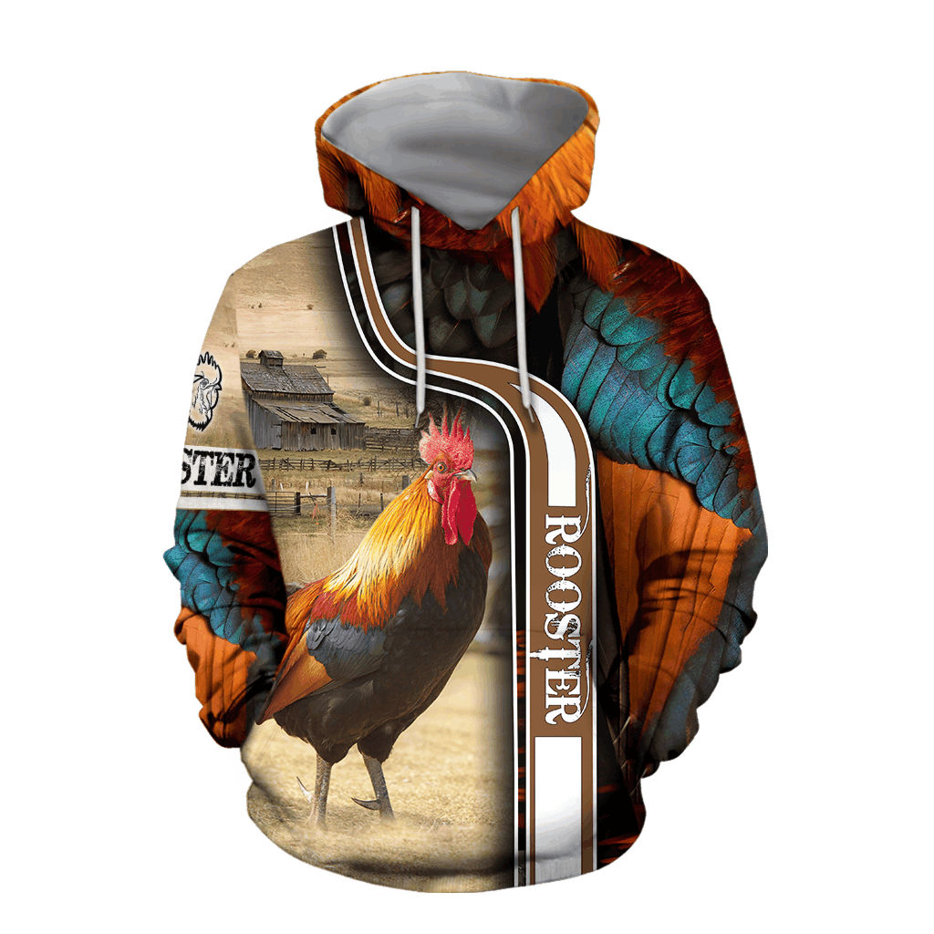 Rooster 3D All Over Printed Shirts for Men and Women AM261226-Apparel-TT-Hoodie-S-Vibe Cosy™