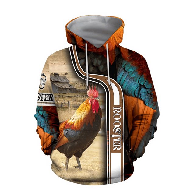 Rooster 3D All Over Printed Shirts for Men and Women AM261226-Apparel-TT-Hoodie-S-Vibe Cosy™