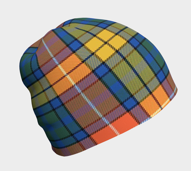 BUCHANAN ANCIENT TARTAN BEANIE HJ4-BEANIES-LoveTheWorld-Adult Small / Medium-Bamboo (mild)-Black-Vibe Cosy™