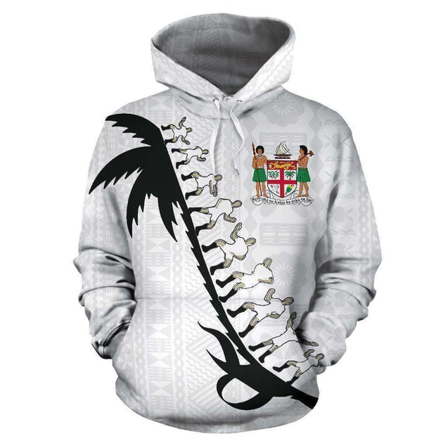 Fiji Cibi War Dance Hoodie White NNK-Apparel-NNK-Hoodie-S-Vibe Cosy™