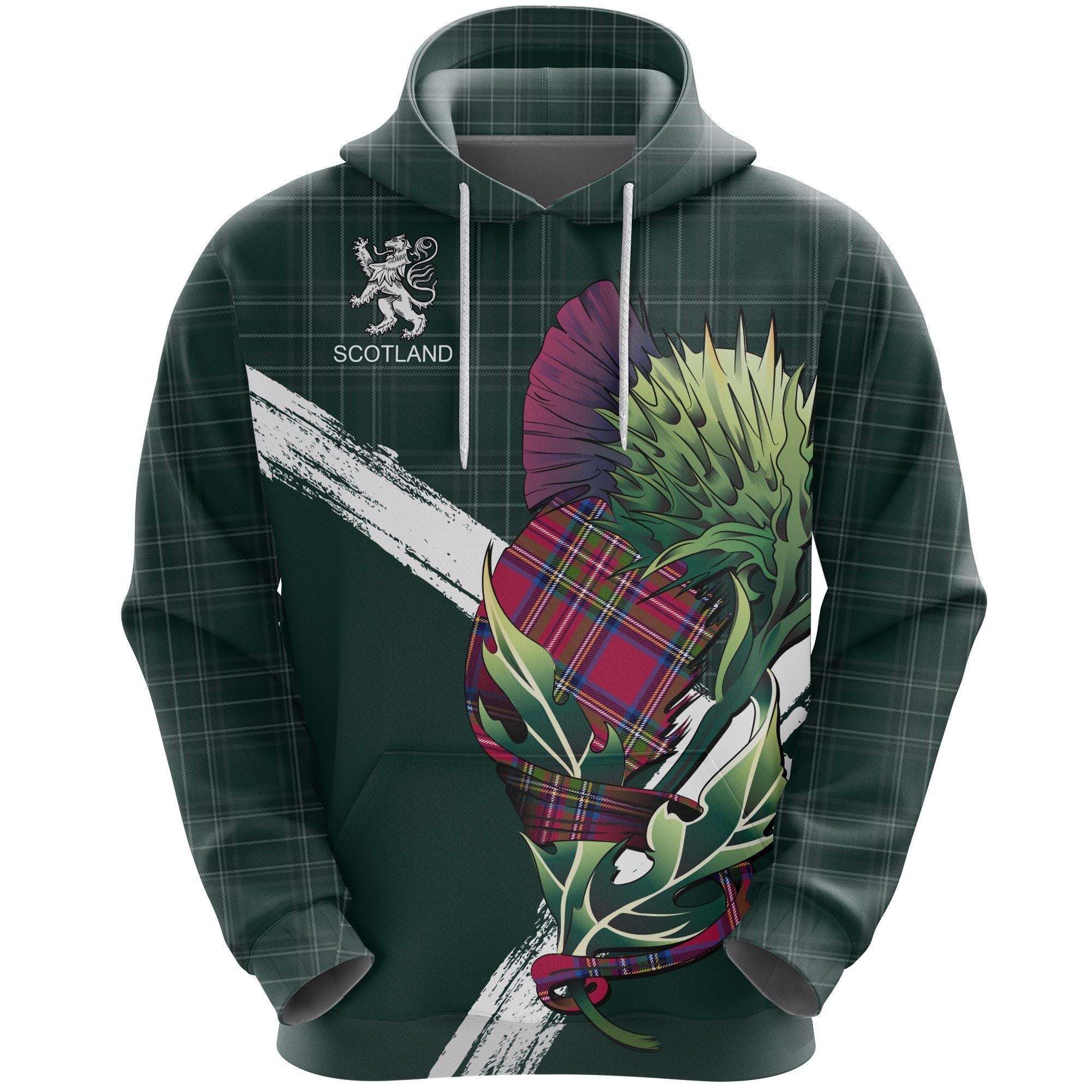 Scotland Pullover Hoodie - Thistle Flower (Green) NNK022914-ALL OVER PRINT HOODIES-NNK-Hoodie-S-Vibe Cosy™