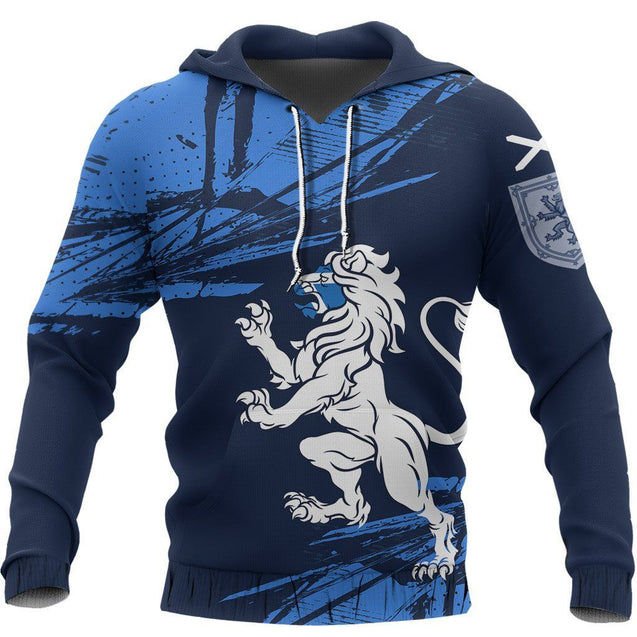 Scotland Hoodie, A Spirit Of Its Own Lion Rampant Pullover Hoodie NNK022921-ALL OVER PRINT HOODIES-PL8386-Men-S-Blue-Vibe Cosy™