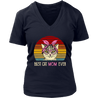 Vintage Best Cat Mom Ever T-Shirt-Apparel-teelaunch-District Womens V-Neck-Navy-S-Vibe Cosy™