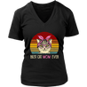 Vintage Best Cat Mom Ever T-Shirt-Apparel-teelaunch-District Womens V-Neck-Black-S-Vibe Cosy™