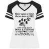 Once upon a time there was a girl who really loved dogs and tattoos shirts-Apparel-CustomCat-DM476 District Ladies' Game V-Neck T-Shirt-White/Black-S-Vibe Cosy™