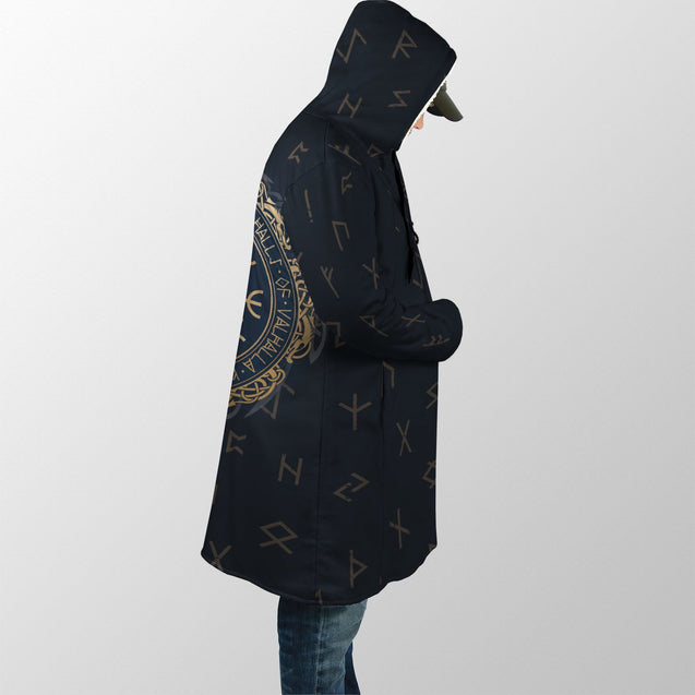 Viking Hooded Cloak, Odin's Eye Ravens Runes NHT040401-ALL OVER PRINT CLOAKS (W)-wc-fulfillment-XS-Mutiple-Polyester-Vibe Cosy™