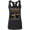 That's What I Do I Smoke Cigars And I Know Things shirts Vintage Cigars and Vodka Lovers-Apparel-CustomCat-G645RL Gildan Ladies' Softstyle Racerback Tank-Black-S-Vibe Cosy™