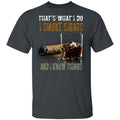That's What I Do I Smoke Cigars And I Know Things shirts Vintage Cigars and Vodka Lovers-Apparel-CustomCat-G500 Gildan 5.3 oz. T-Shirt-Dark Heather-S-Vibe Cosy™