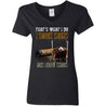 That's What I Do I Smoke Cigars And I Know Things shirts Vintage Cigars and Vodka Lovers-Apparel-CustomCat-G500VL Gildan Ladies' 5.3 oz. V-Neck T-Shirt-Black-S-Vibe Cosy™