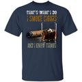 That's What I Do I Smoke Cigars And I Know Things shirts Vintage Cigars and Vodka Lovers-Apparel-CustomCat-G500 Gildan 5.3 oz. T-Shirt-Navy-S-Vibe Cosy™