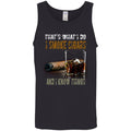 That's What I Do I Smoke Cigars And I Know Things shirts Vintage Cigars and Vodka Lovers-Apparel-CustomCat-G520 Gildan Cotton Tank Top 5.3 oz.-Black-S-Vibe Cosy™