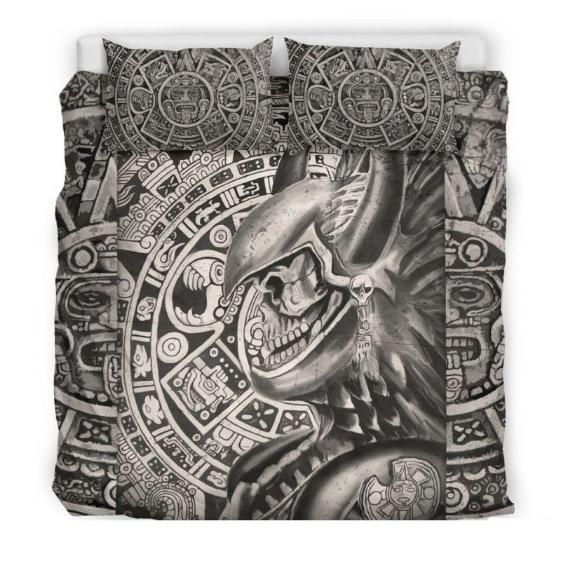 Mexican Aztec Skull Warrior Bedding Set