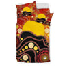 Aboriginal Bedding Set, Aboriginal Flag Dot Painting Art-HP