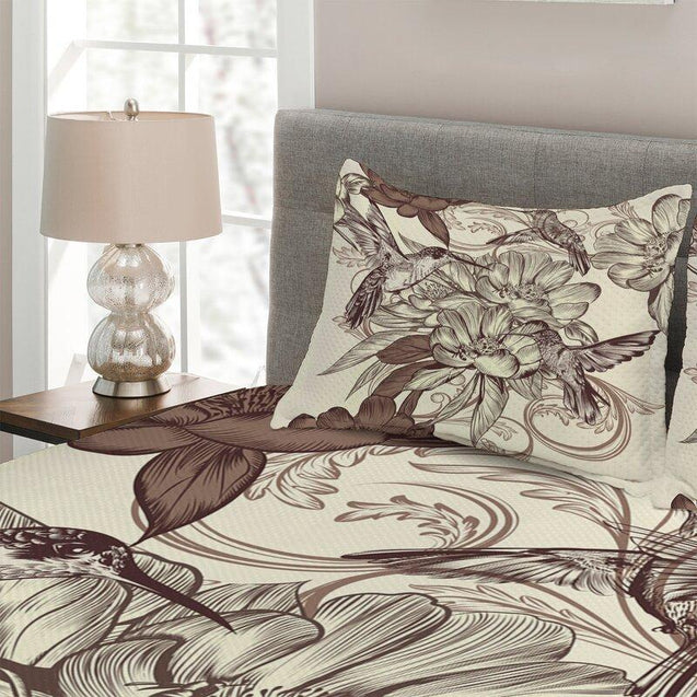 Floral Hummingbird Bedding Set