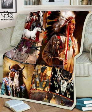 Native American 3D All Over Printed Blanket