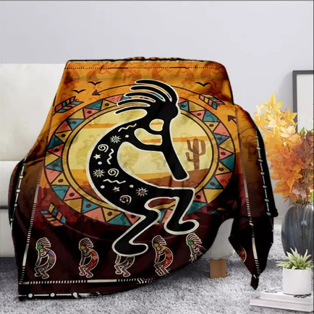 Native American 3D All Over Printed Blanket