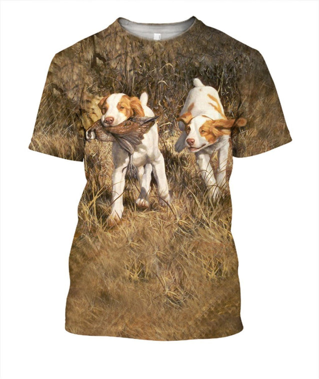 3D All Over Print Beagles Hunting Birds-Apparel-NTT-T-Shirt-S-Vibe Cosy™