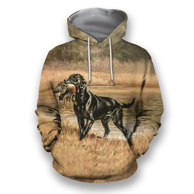 3D All Over Print Black Labrador Retriever Hunting Duck-Apparel-NTT-Hoodie-S-Vibe Cosy™