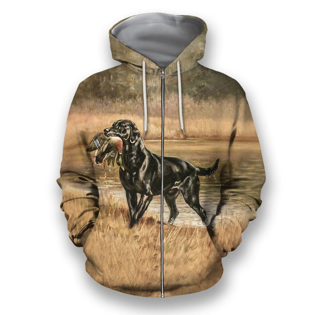 3D All Over Print Black Labrador Retriever Hunting Duck-Apparel-NTT-Hoodie-S-Vibe Cosy™