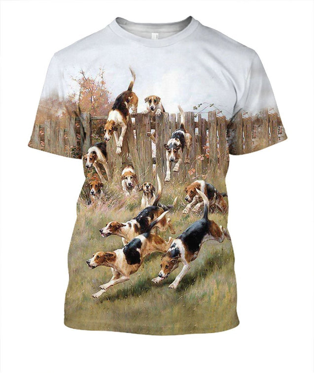 3D All Over Print Beagle Harrier Foxhound Hunting Dog-Apparel-NTT-T-Shirt-S-Vibe Cosy™
